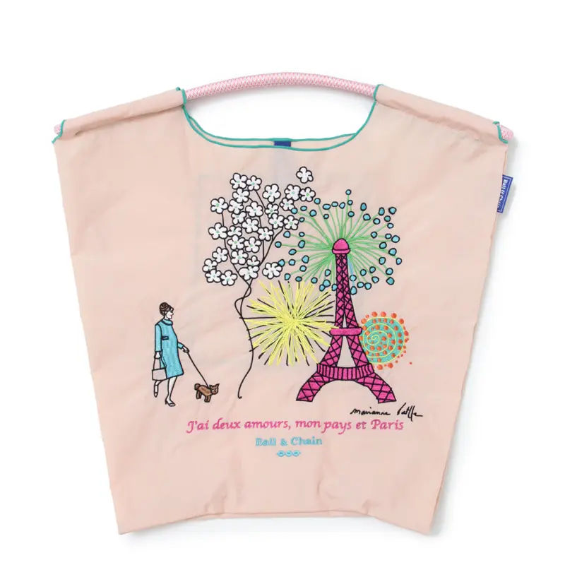 BALL＆CHAIN ボールアンドチェーン Eiffel Tower (エッフェル塔) エコバッグ (M) (L) ピンクベージュ M