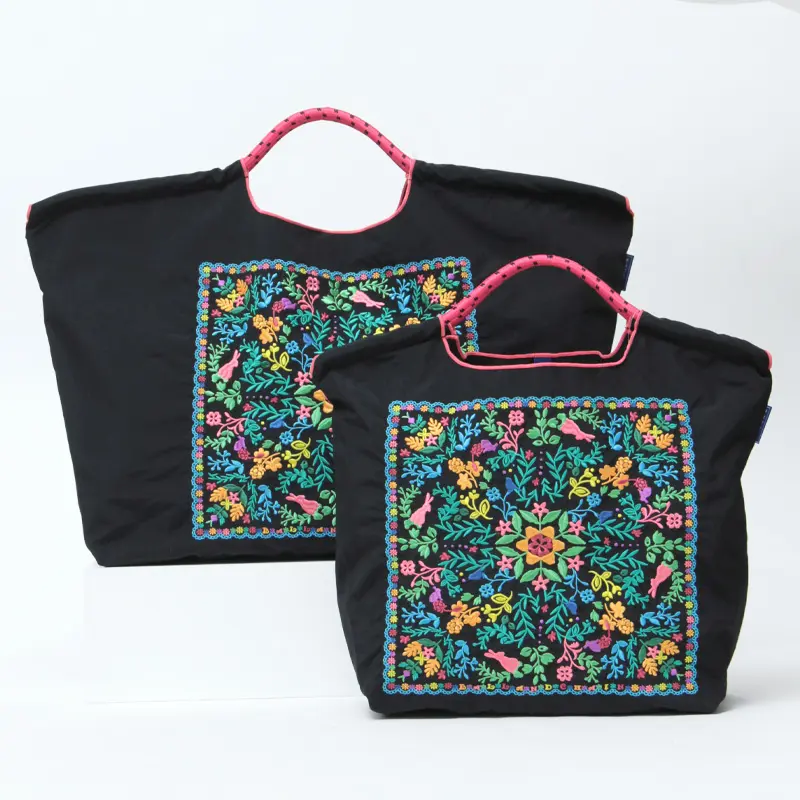 BALL＆CHAIN ボールアンドチェーン FLOWER BANDANA (フラワーバンダナ) エコバッグ (M) (L) ブラック
