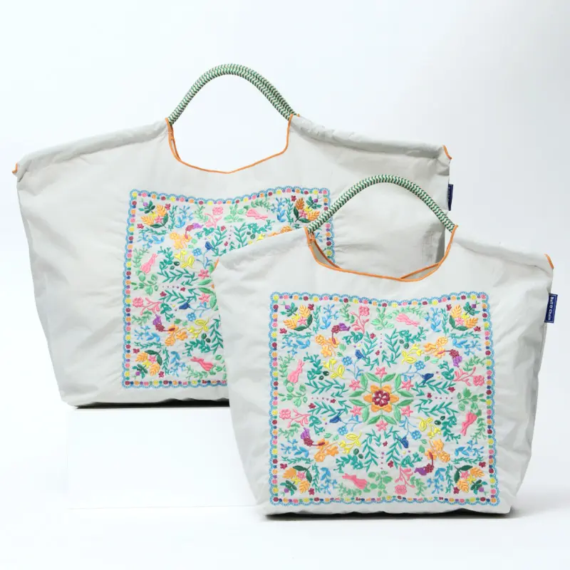 BALL＆CHAIN ボールアンドチェーン FLOWER BANDANA (フラワーバンダナ) エコバッグ (M) (L) ペールグレー