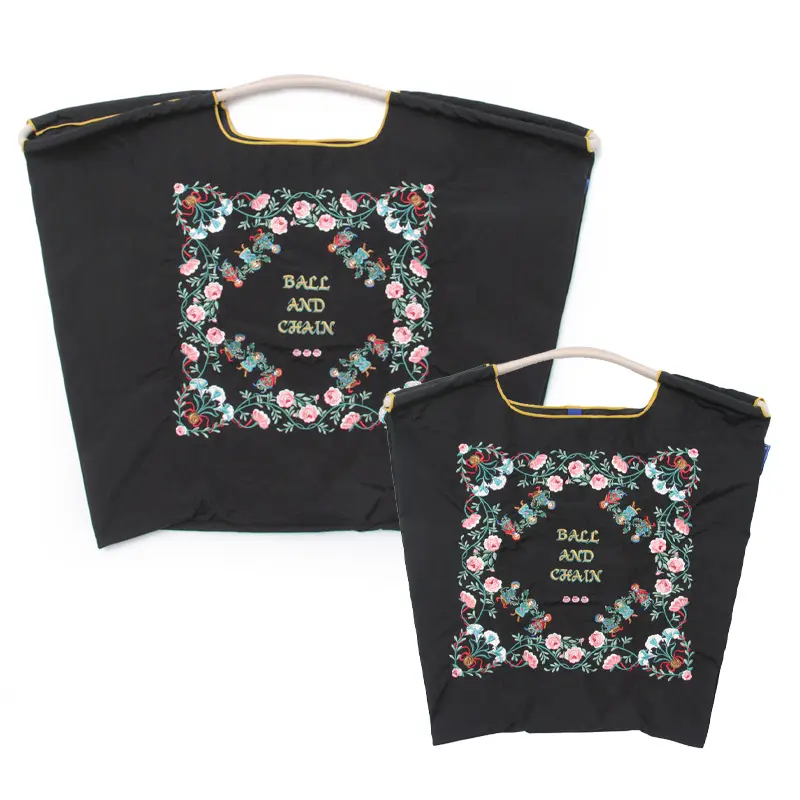 FLEURS（フルール） エコバッグ (M) (L) ブラック