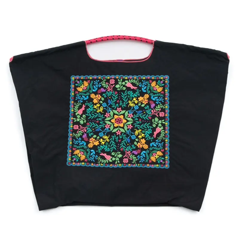BALL＆CHAIN ボールアンドチェーン FLOWER BANDANA (フラワーバンダナ) エコバッグ (M) (L) ブラック L