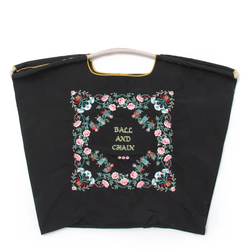 BALL＆CHAIN ボールアンドチェーン FLEURS（フルール） エコバッグ (M) (L) ブラック L