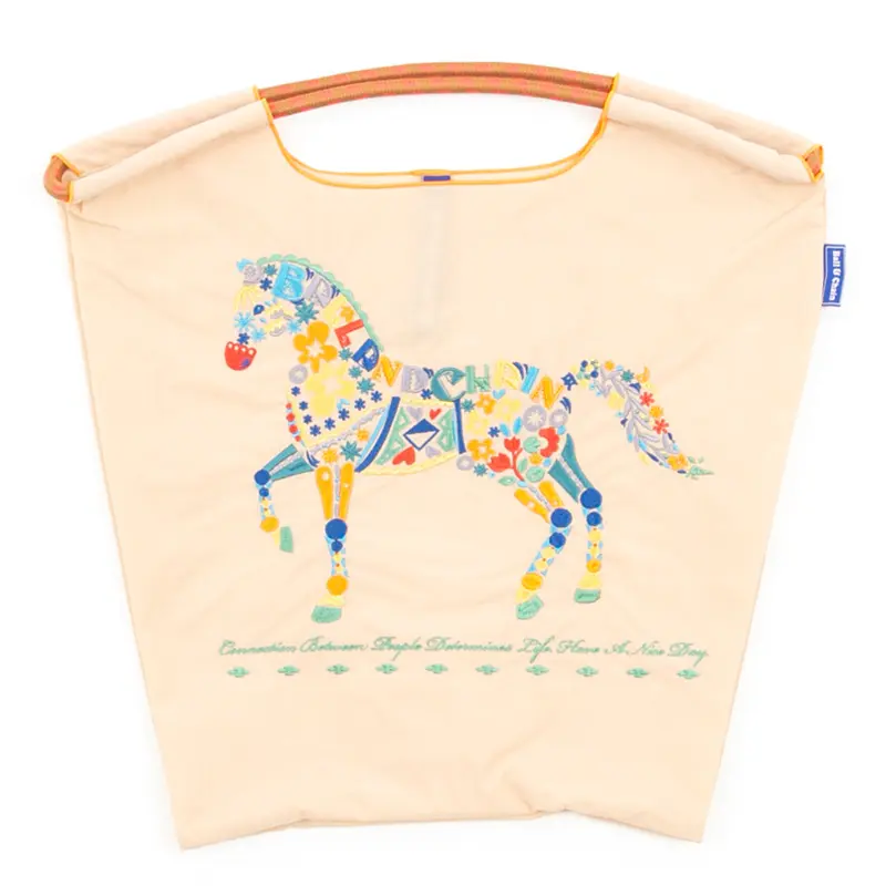 BALL＆CHAIN ボールアンドチェーン FLORAL HORSE(フローラルホース) エコバッグ (M) (L) ベージュ M