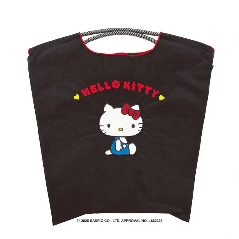 Hello Kittyモデル70’HELLO KITTY(70’ハローキティ) エコバッグ (M)  ブラック