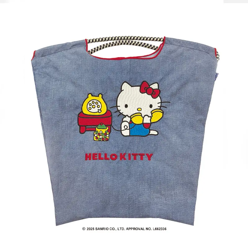 Hello Kittyモデル TELEPHONE (キティテレフォン) エコバッグ (M)  デニム