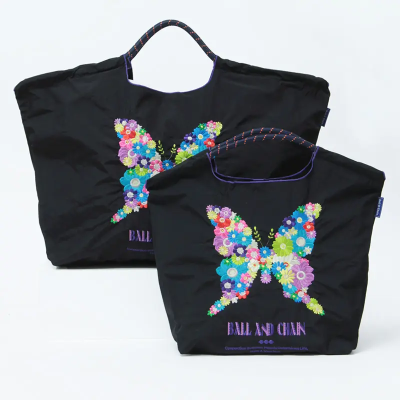 BUTTERFLY  (バタフライ) エコバッグ (M) (L) ブラック