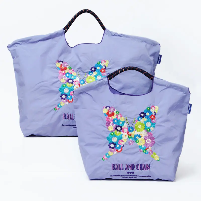 BUTTERFLY  (バタフライ) エコバッグ (M) (L) ラベンダー