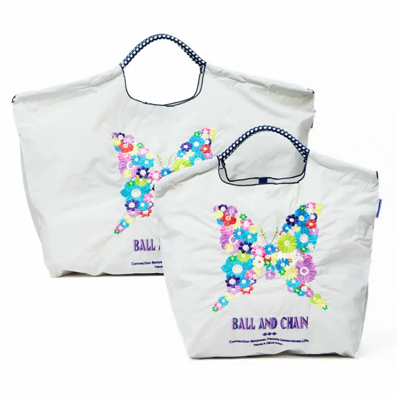 BUTTERFLY  (バタフライ) エコバッグ (M) (L) ライトグレー