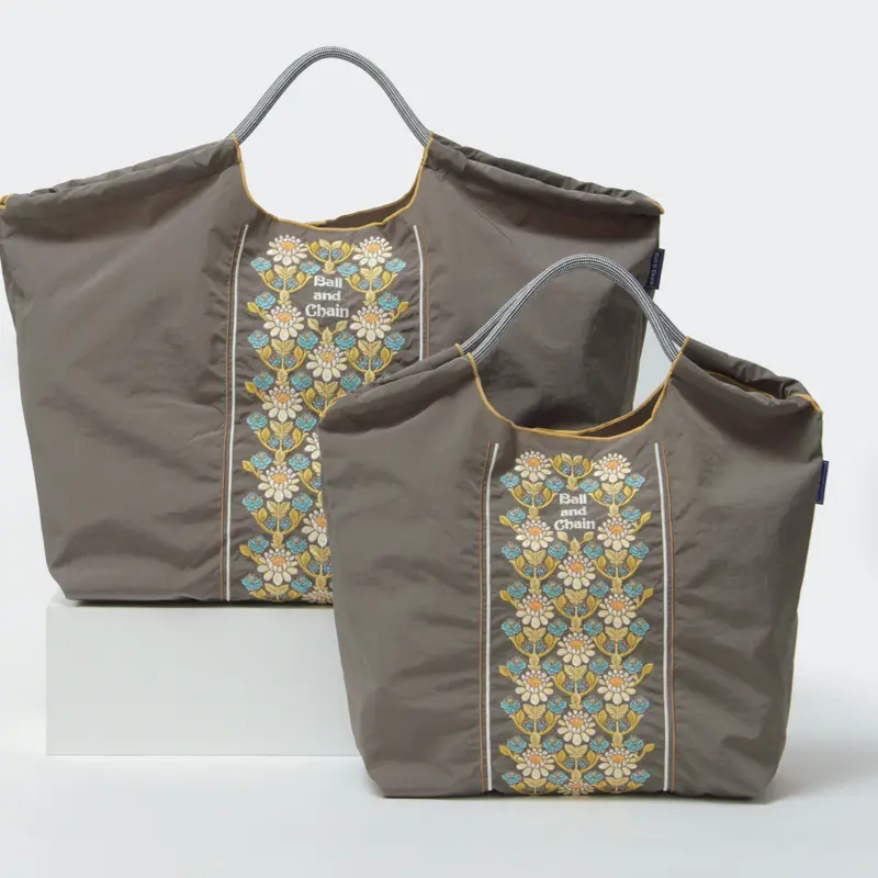 FLOWER LINE(フラワーライン) エコバッグ (M) (L) チャコールグレー