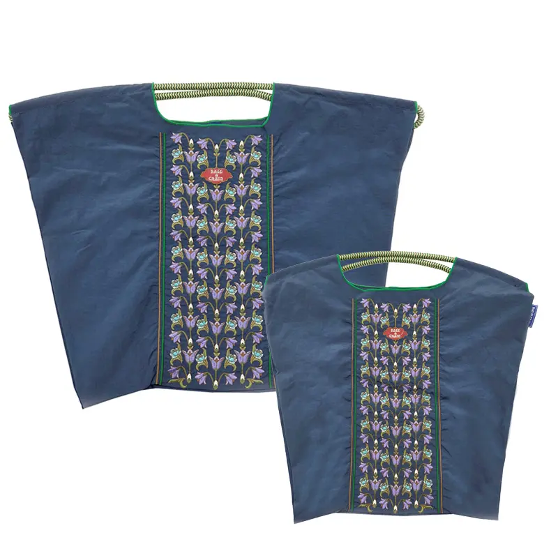 BALL＆CHAIN ボールアンドチェーン FLOWER LINE Ⅱ(フラワーライン) エコバッグ (M) (L) ネイビー