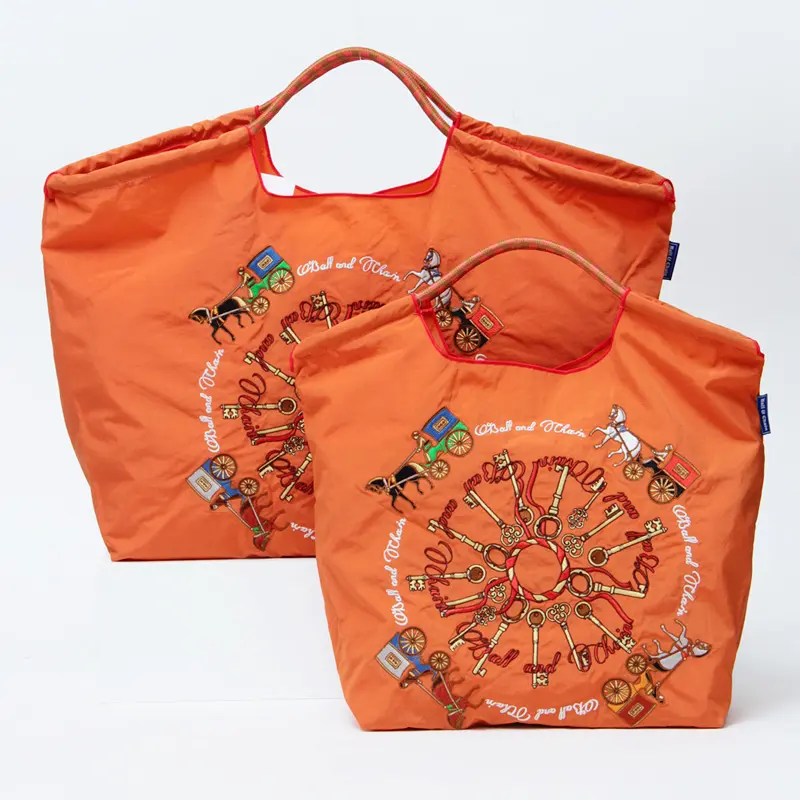 KEY & CARRIAGE (キー&キャレッジ) エコバッグ (M) (L) オレンジ
