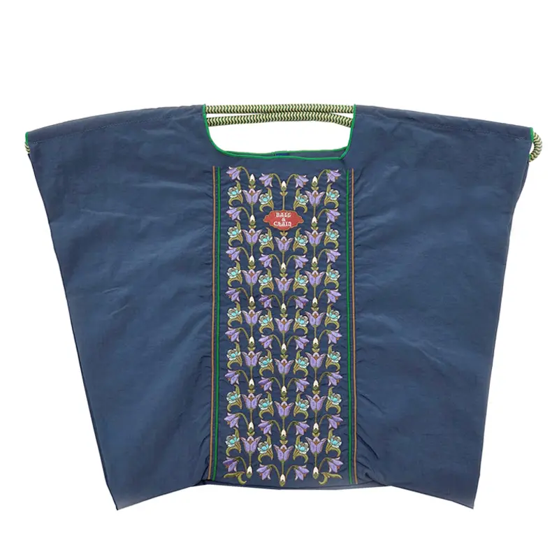 BALL＆CHAIN ボールアンドチェーン FLOWER LINE Ⅱ(フラワーライン) エコバッグ (M) (L) ネイビー L