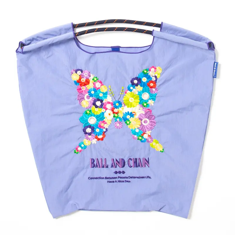 BALL＆CHAIN ボールアンドチェーン BUTTERFLY  (バタフライ) エコバッグ (M) (L) ラベンダー M