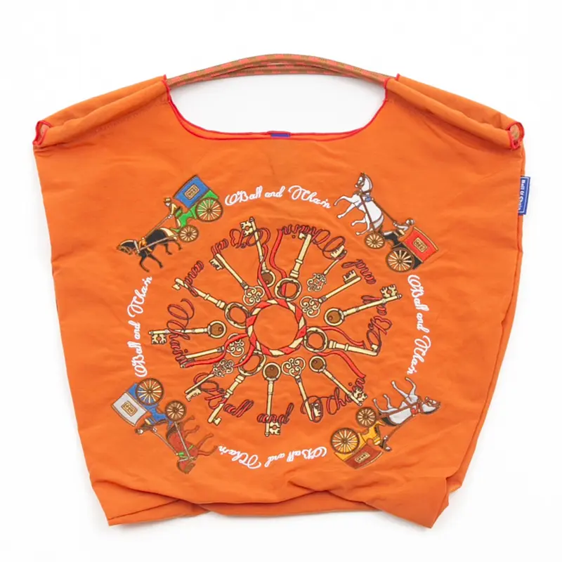 BALL＆CHAIN ボールアンドチェーン KEY & CARRIAGE (キー&キャレッジ) エコバッグ (M) (L) オレンジ M