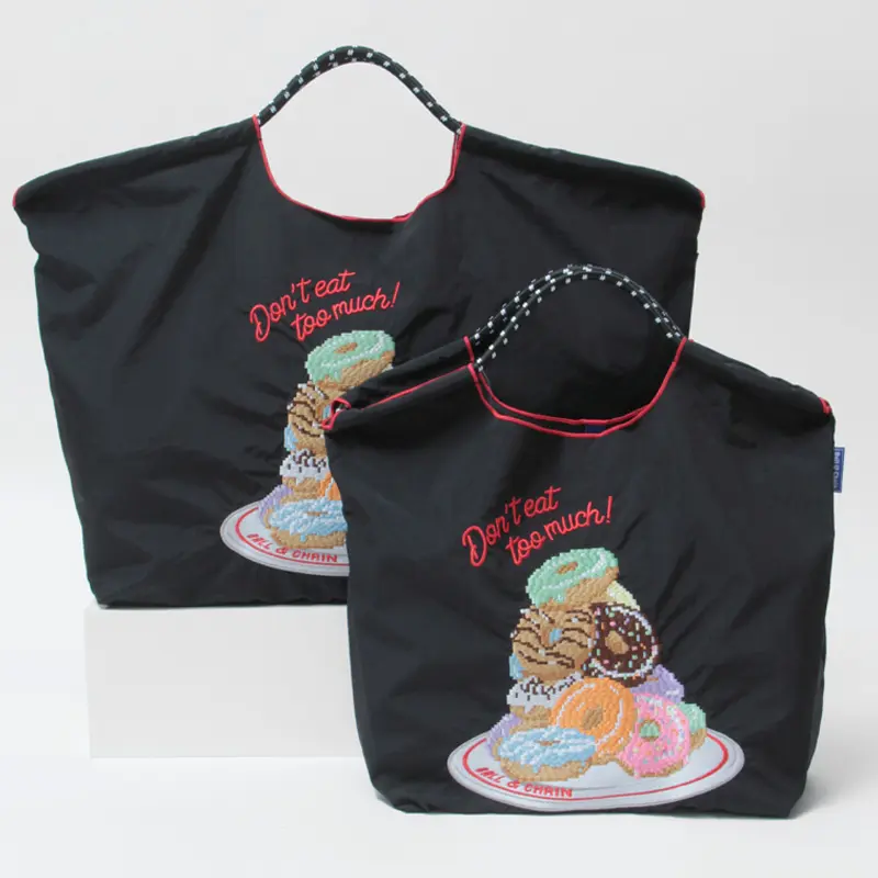 BALL＆CHAIN ボールアンドチェーン Dot Donut(ドットドーナツ) エコバッグ (M) (L) ブラック