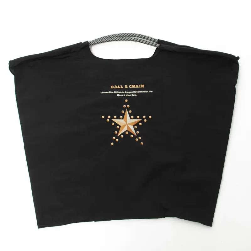 BALL＆CHAIN ボールアンドチェーン THE FIRST STAR(ファーストスター) エコバッグ (M)(L) ブラック L