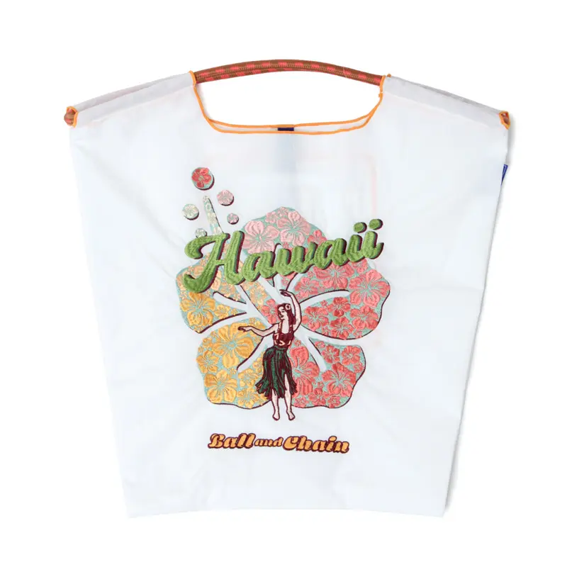 BALL＆CHAIN ボールアンドチェーン HAWAII(ハワイ) エコバッグ (M) (L) ホワイト M