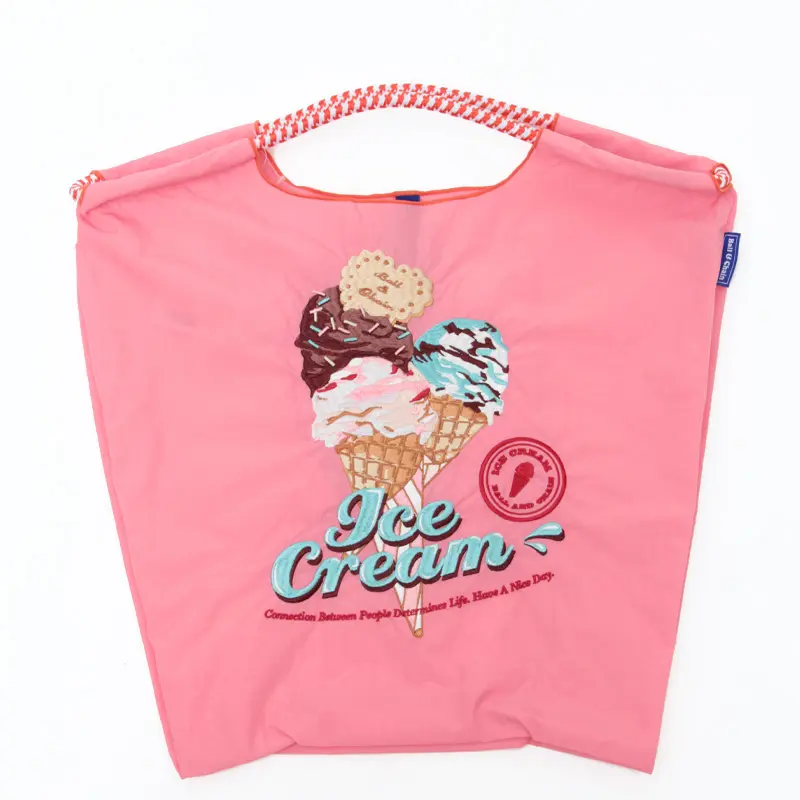 BALL＆CHAIN ボールアンドチェーン ICE CREAM(アイスクリーム) エコバッグ (M) (L) ピンク M
