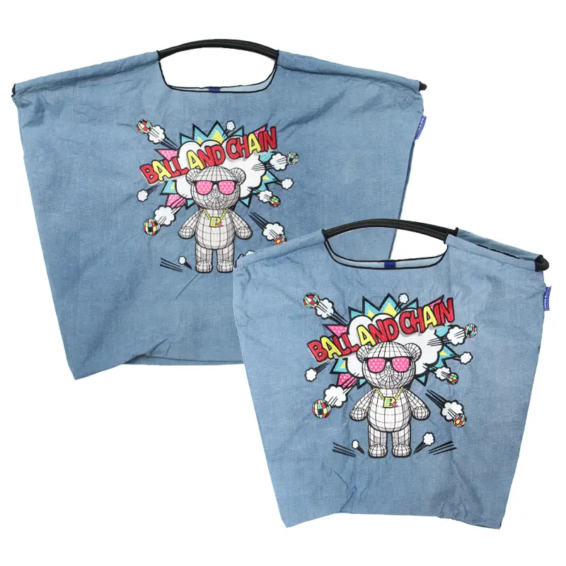 BALL＆CHAIN ボールアンドチェーン KUMA BOOM（クマブーム）エコバッグ (M) (L) デニム