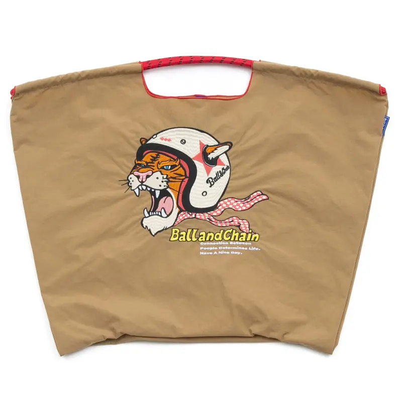 BALL＆CHAIN ボールアンドチェーン HELMETTO TIGER (ヘルメットタイガー) エコバッグ (M) (L) ベージュ L