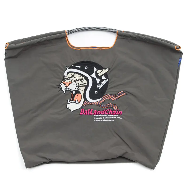 BALL＆CHAIN ボールアンドチェーン HELMETTO TIGER (ヘルメットタイガー) エコバッグ (M) (L) チャコールグレー L