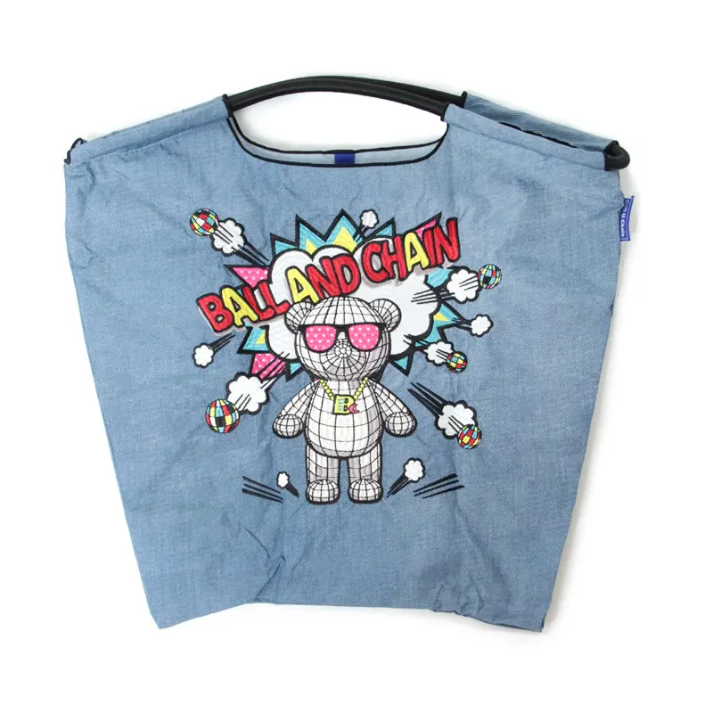 BALL＆CHAIN ボールアンドチェーン KUMA BOOM（クマブーム）エコバッグ (M) (L) デニム M