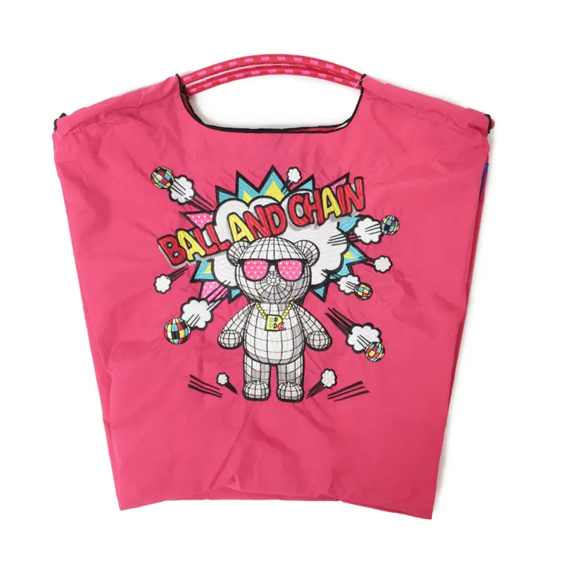 BALL＆CHAIN ボールアンドチェーン KUMA BOOM（クマブーム）エコバッグ (M) (L) ピンク M