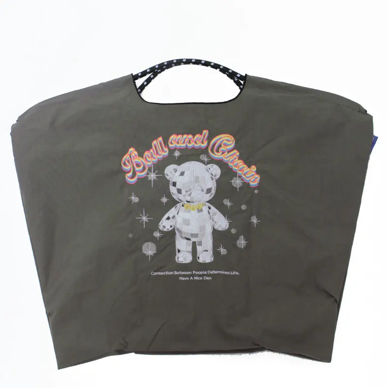 BALL＆CHAIN ボールアンドチェーン MIRROR BALL BEAR (ミラーボールベア) エコバッグ (M) (L) グレー L