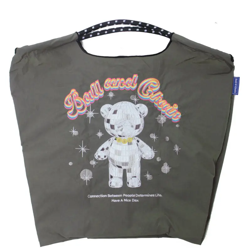 BALL＆CHAIN ボールアンドチェーン MIRROR BALL BEAR (ミラーボールベア) エコバッグ (M) (L) グレー M