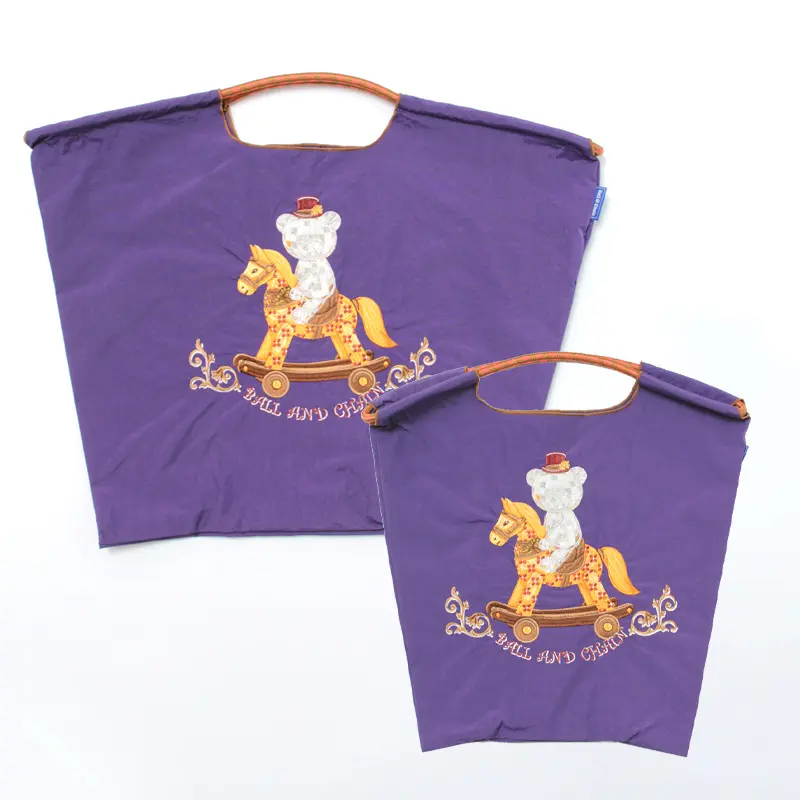 BALL＆CHAIN ボールアンドチェーン ROCKING HORSE（ロッキングホース）エコバッグ (M) (L) パープル