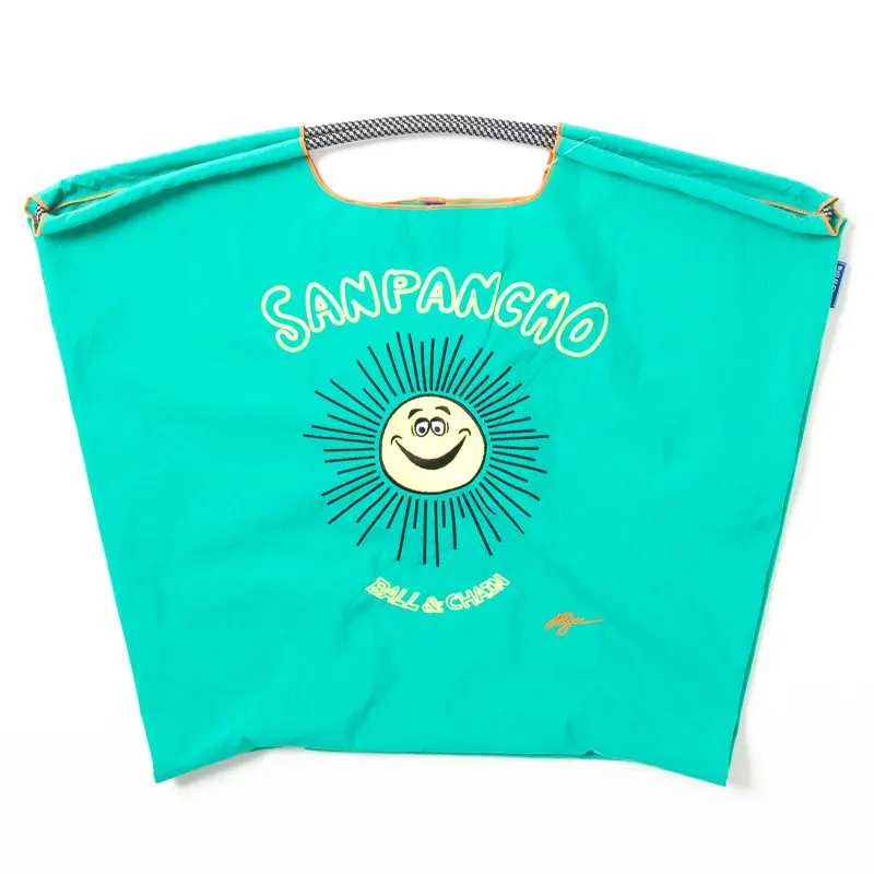 BALL＆CHAIN ボールアンドチェーン SANPANCHO(サンパンチョ) エコバッグ (M) (L) ブルーグリーン L