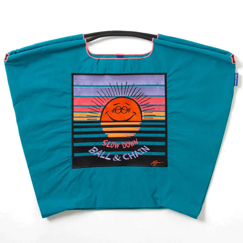 BALL＆CHAIN ボールアンドチェーン SUNSET (サンセット) エコバッグ (M) (L) ブルーグリーン L