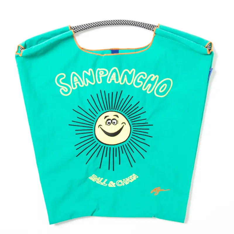 BALL＆CHAIN ボールアンドチェーン SANPANCHO(サンパンチョ) エコバッグ (M) (L) ブルーグリーン M