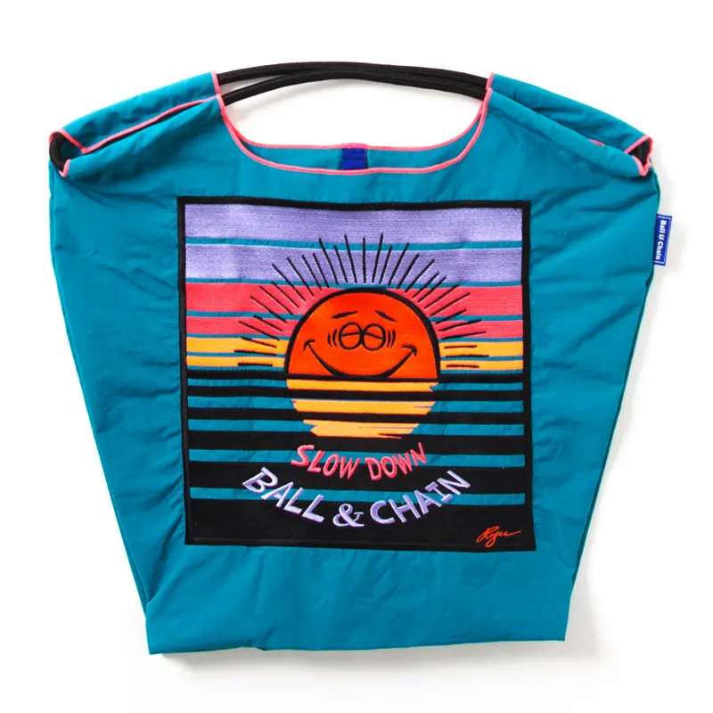 BALL＆CHAIN ボールアンドチェーン SUNSET (サンセット) エコバッグ (M) (L) ブルーグリーン M