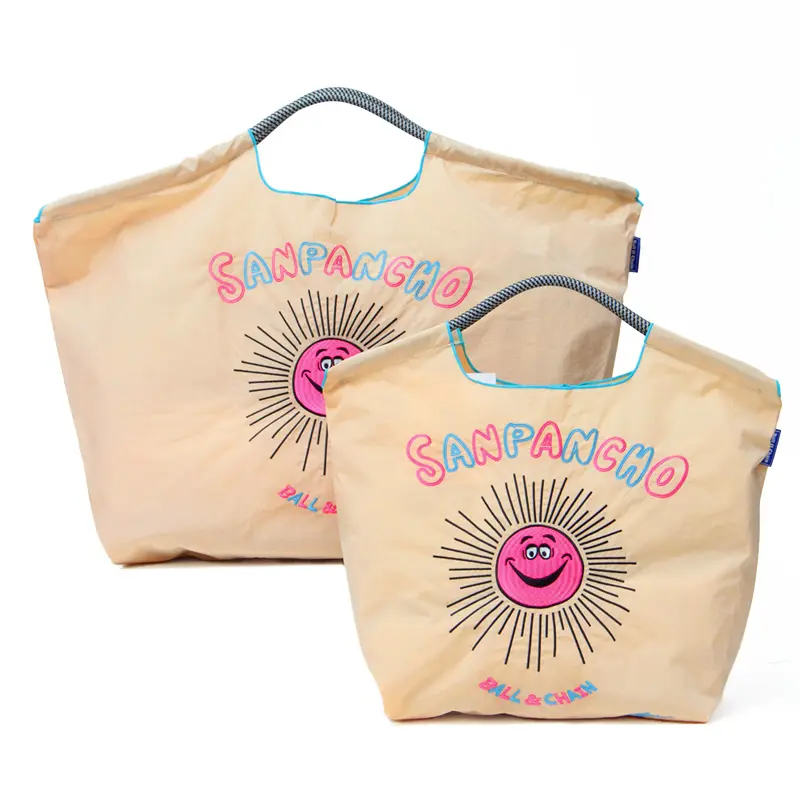 BALL＆CHAIN ボールアンドチェーン SANPANCHO(サンパンチョ) エコバッグ (M) (L) ベージュ