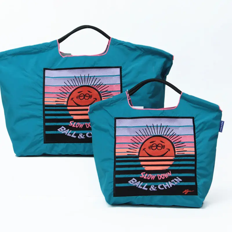 BALL＆CHAIN ボールアンドチェーン SUNSET (サンセット) エコバッグ (M) (L) ブルーグリーン