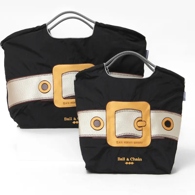 BALL＆CHAIN ボールアンドチェーン BUCKLE (バックル) エコバッグ (M) (L) ブラック1