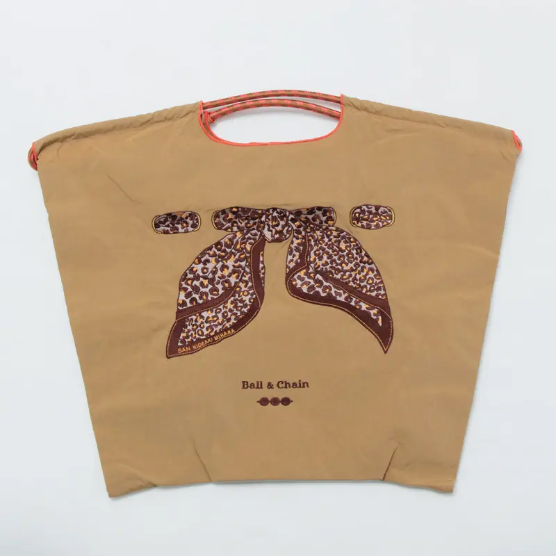 BALL＆CHAIN ボールアンドチェーン SCARF LEOPARD  (スカーフレオパード) エコバッグ (M) (L) ベージュ L