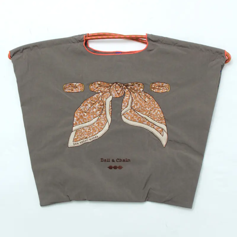 BALL＆CHAIN ボールアンドチェーン SCARF LEOPARD  (スカーフレオパード) エコバッグ (M) (L) チャコールグレー L