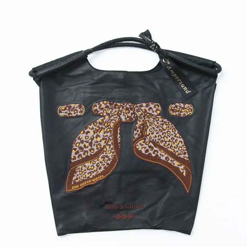 BALL＆CHAIN ボールアンドチェーン ウォッシャブルレザー トートバッグ (M) SCARF LEOPARD/BLACK