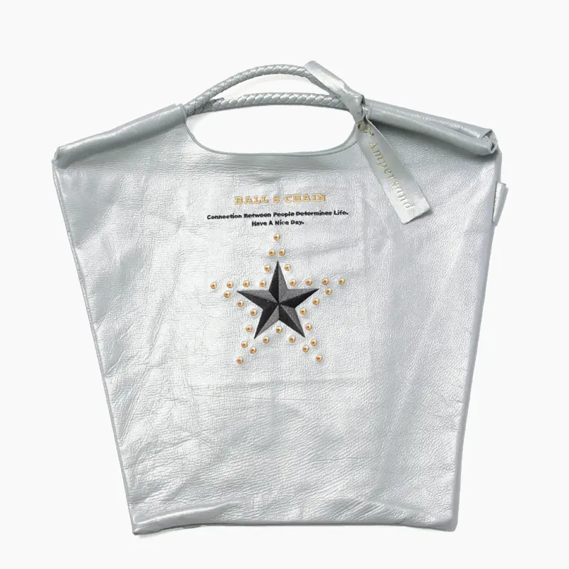 BALL＆CHAIN ボールアンドチェーン ウォッシャブルレザー トートバッグ (M) STAR AND STUDS/SILVER
