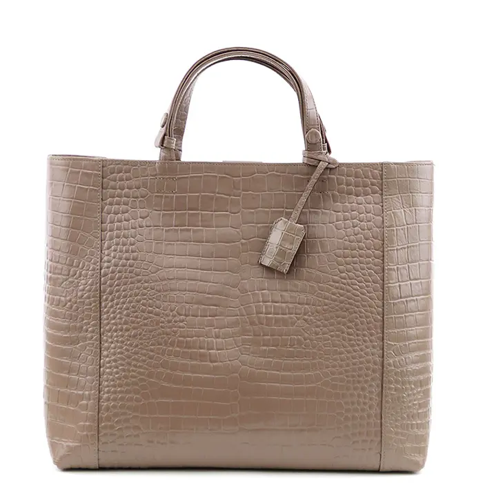 mononogu モノノグ TT Tote クロコダイル型押し 2way トートバッグ ミルクティー