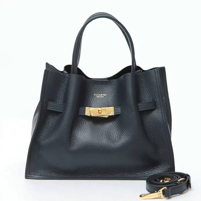 VIOLAd'ORO ヴィオラドーロ TRERO 1496 レザー 2way トート(M) V-1496 ネイビー
