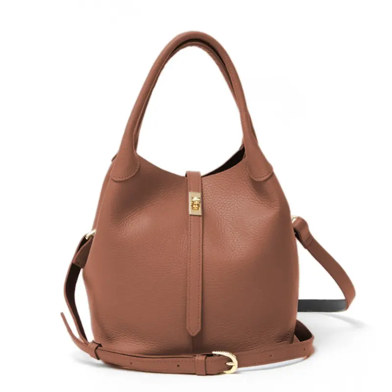 VIOLAd'ORO ヴィオラドーロ TRERO Wフェイスレザー 2way トートバッグ キャメル