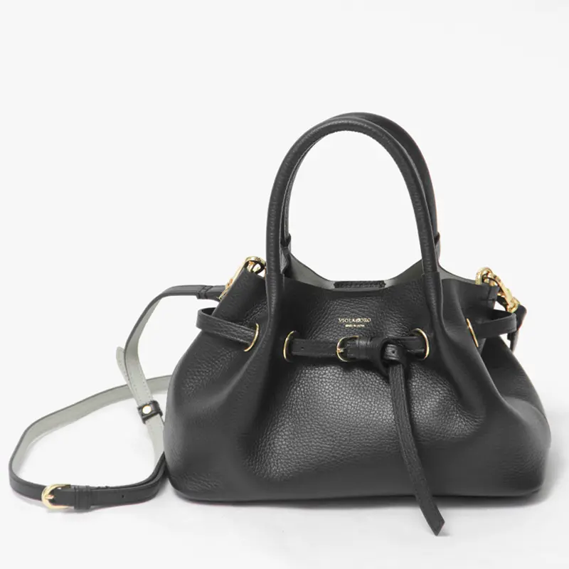 VIOLAd'ORO ヴィオラドーロ TRERO Wフェイスレザー 2way トートバッグ ブラック