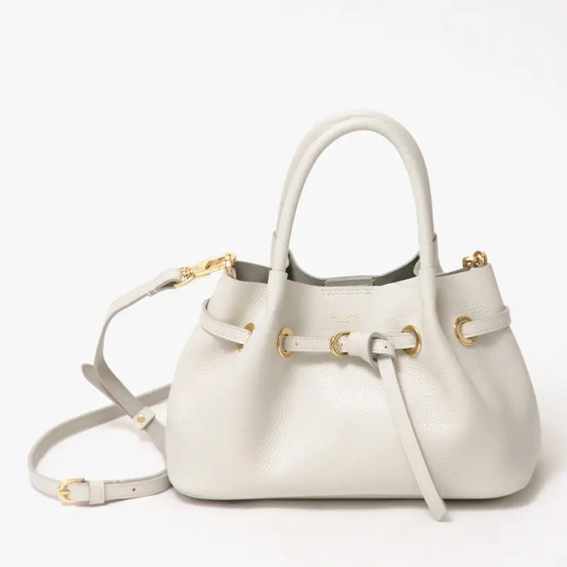 VIOLAd'ORO ヴィオラドーロ TRERO Wフェイスレザー 2way トートバッグ アイスグレー