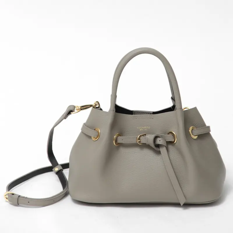 VIOLAd'ORO ヴィオラドーロ TRERO Wフェイスレザー 2way トートバッグ ライトトープ