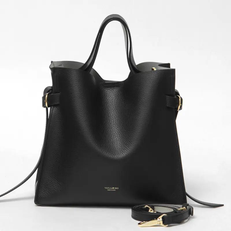 VIOLAd'ORO ヴィオラドーロ TRERO レザー 2way トートバッグ ブラック