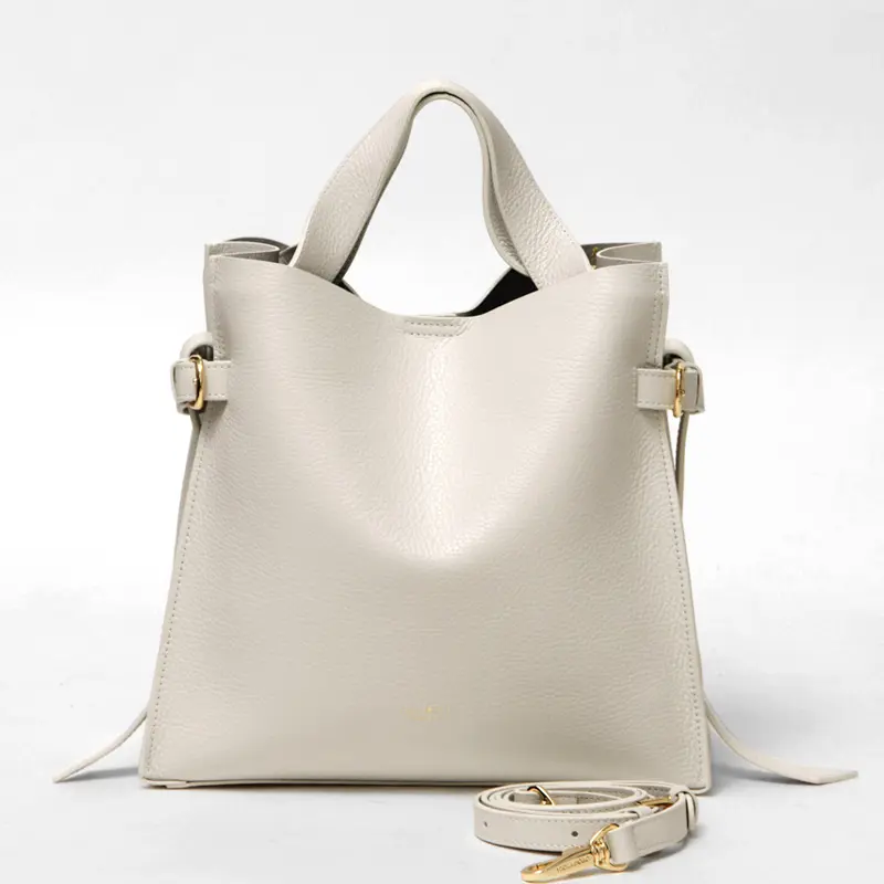 VIOLAd'ORO ヴィオラドーロ TRERO レザー 2way トートバッグ アイスグレー