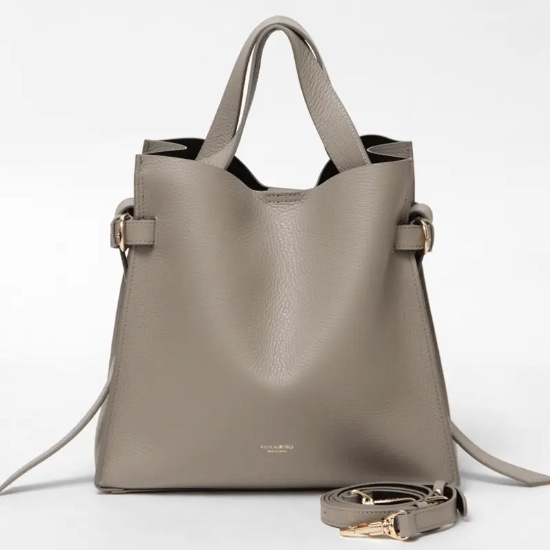 VIOLAd'ORO ヴィオラドーロ TRERO レザー 2way トートバッグ ライトトープ